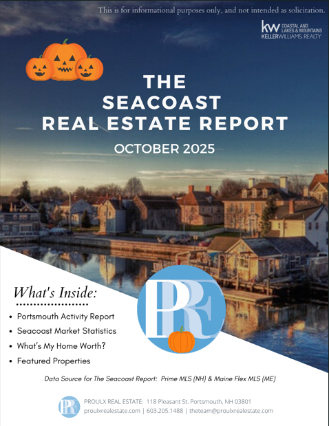 Proulx Real Estate October 2025 Seacoast Report header image.