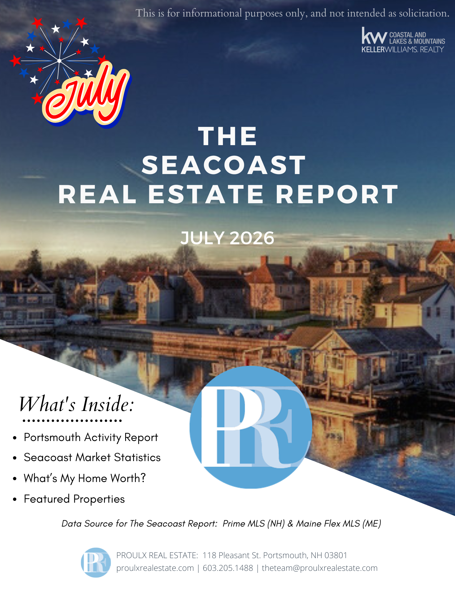 July 2026 Proulx Real Estate Seacoast Report header image.