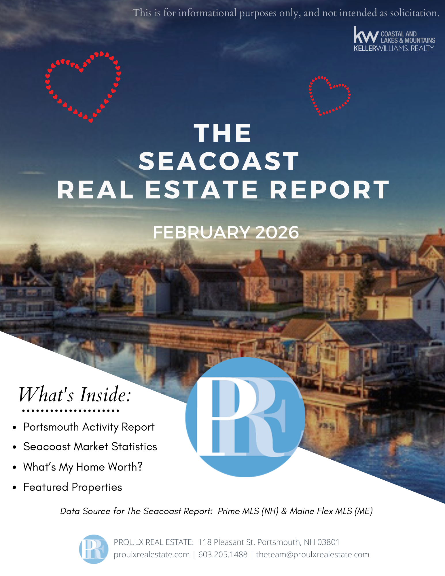 Proulx Real Estate February 2026 Seacoast Report header image.
