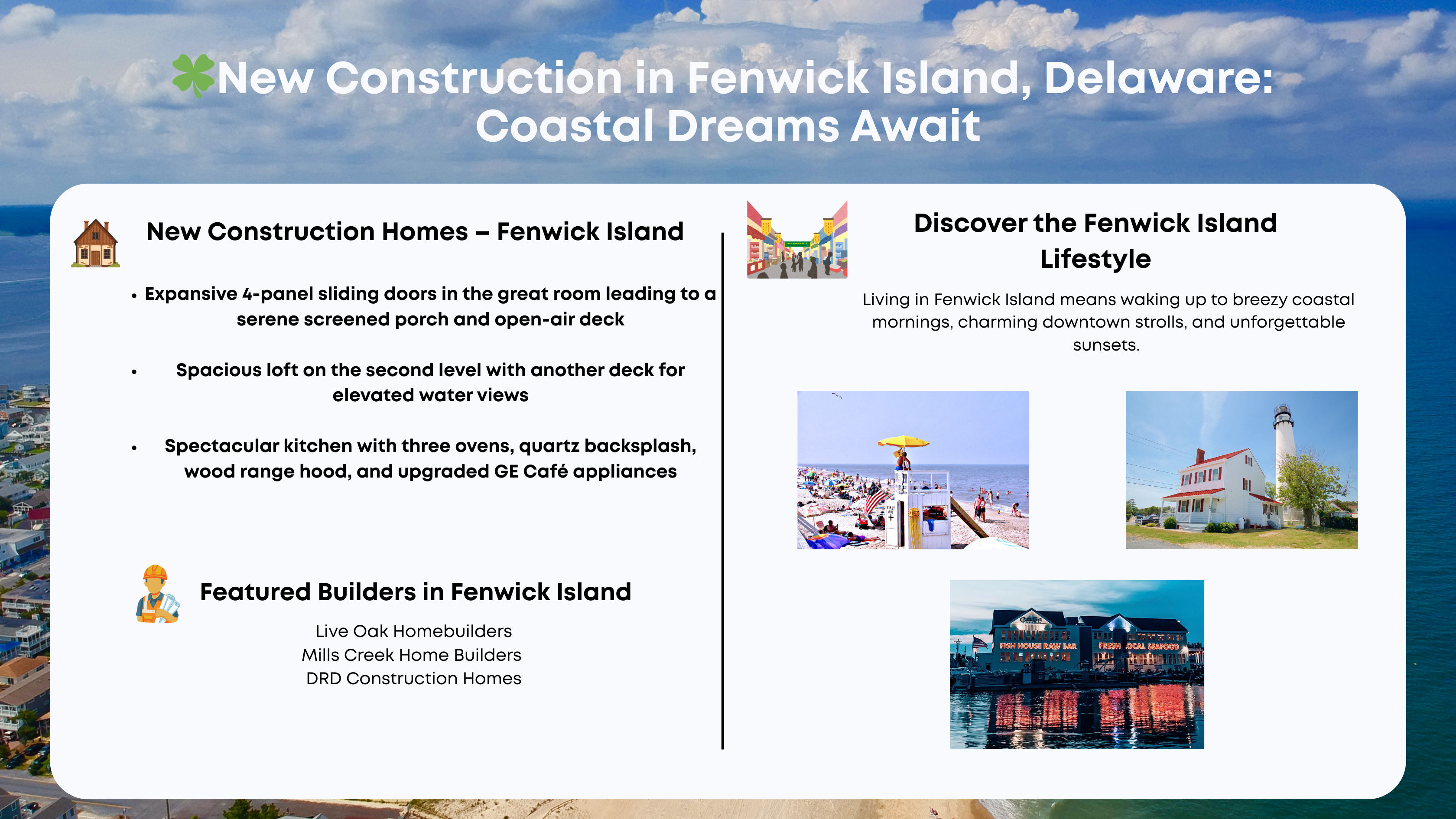 🍀New Construction in Fenwick Island, Delaware: Coastal Dreams Await header image.
