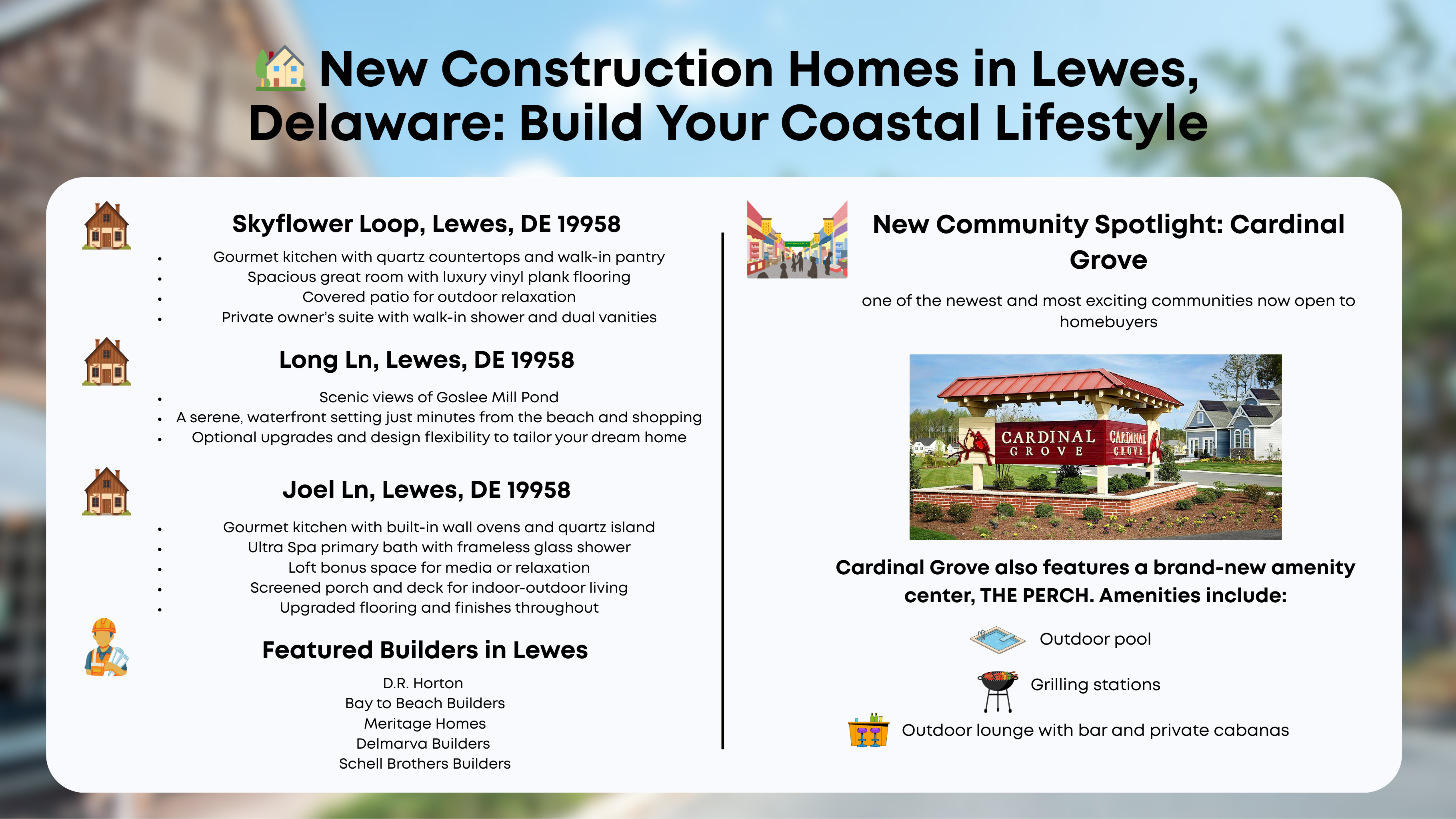 🏡 New Construction Homes in Lewes, Delaware: Build Your Coastal Lifestyle header image.