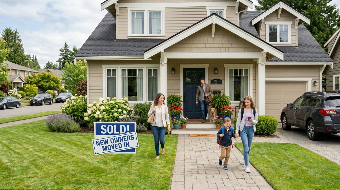 Family preparing their home for a real estate showing in North Carolina.