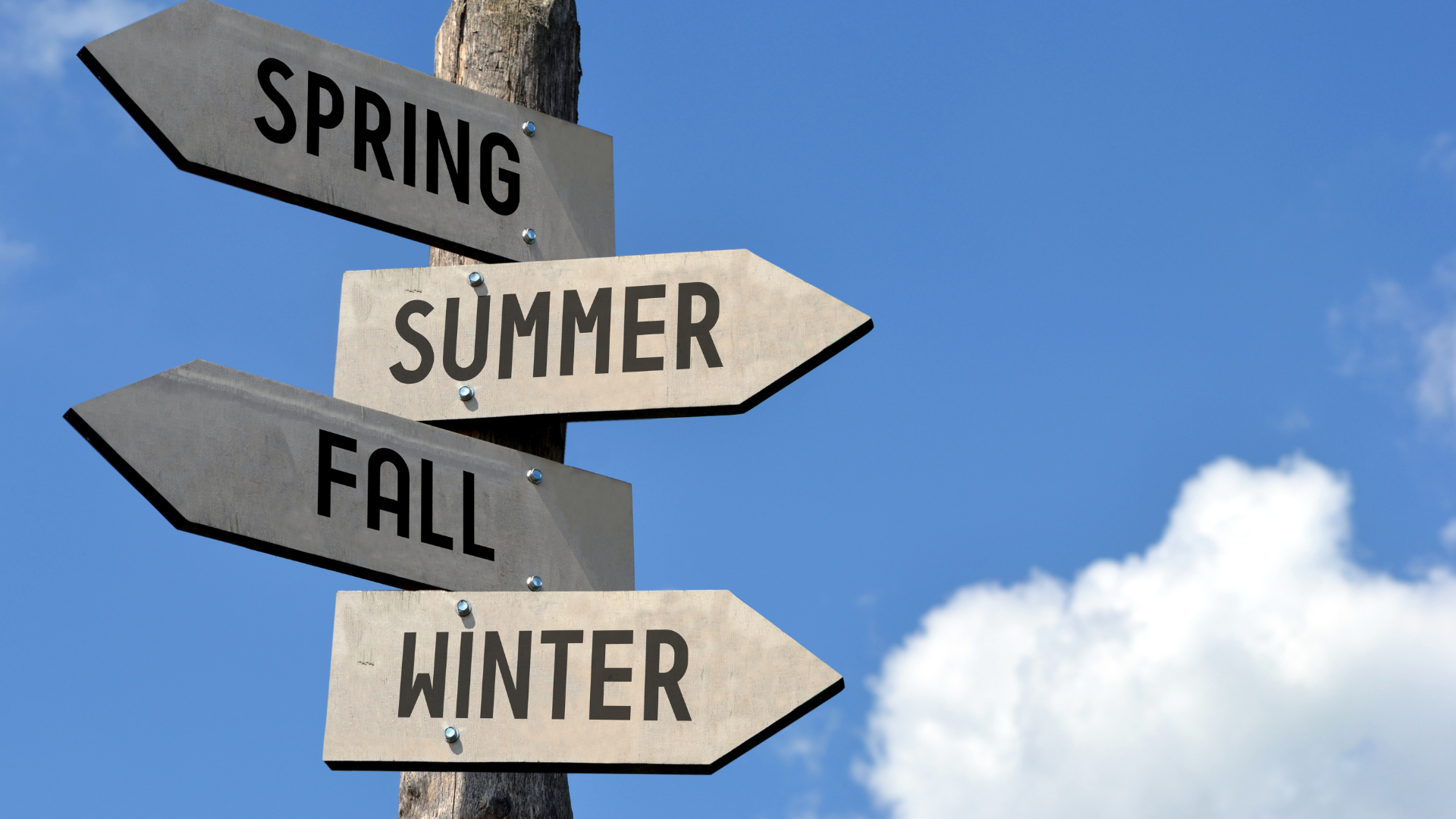 Directional pointing to each season