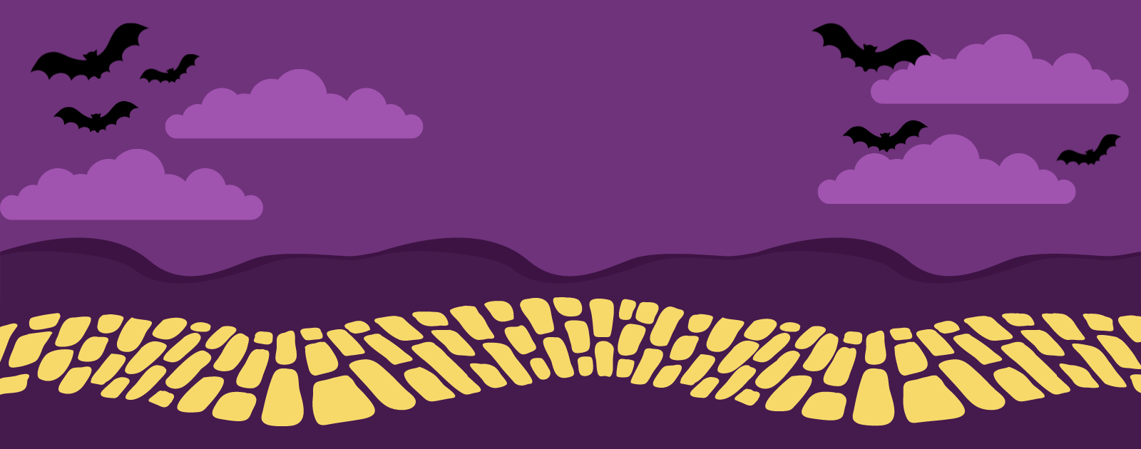 Follow the Trick or Treat Road! header image.