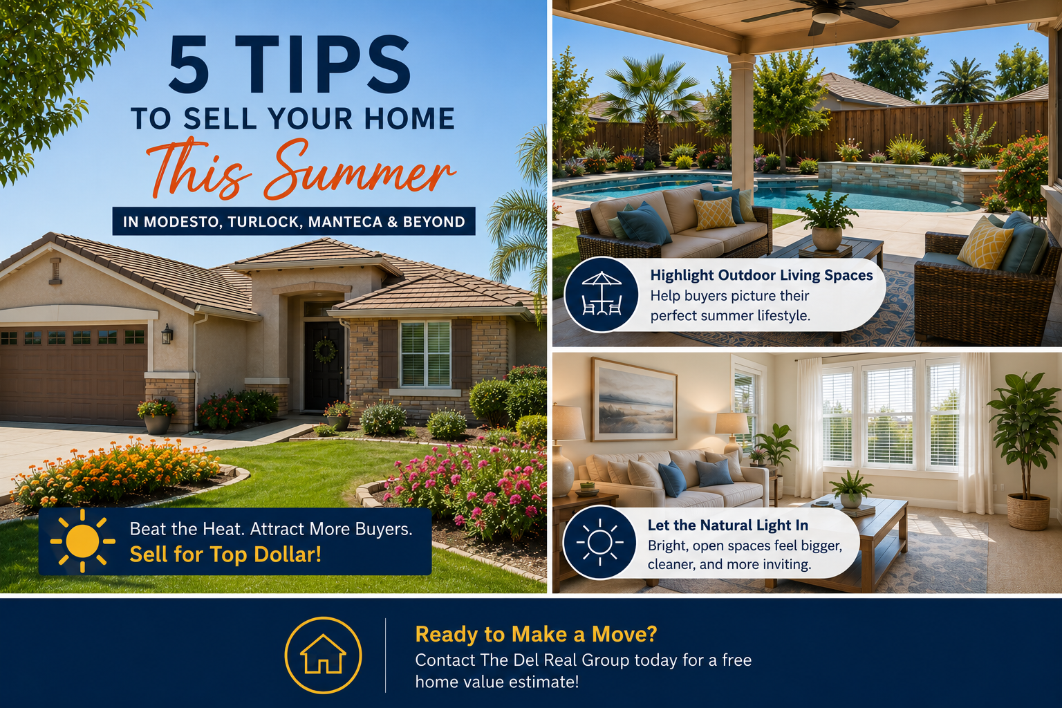 Selling Your Modesto Home This Summer: 5 Tips to Maximize Your Sale Price in 2026 header image.