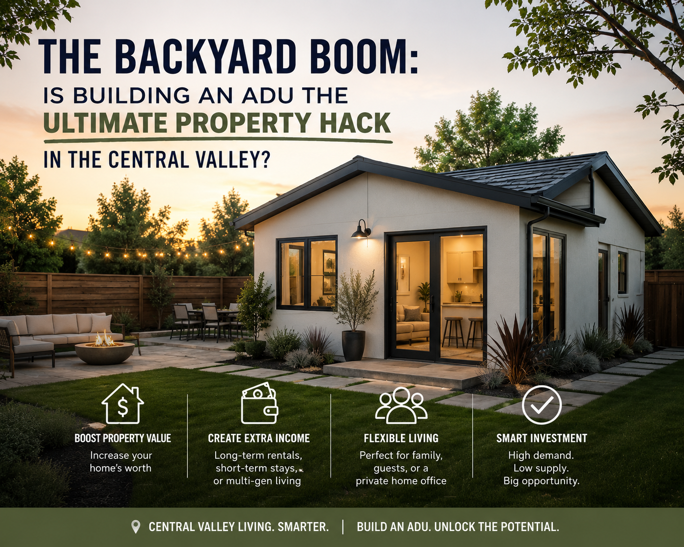 The Backyard Boom: Is Building an ADU the Ultimate Property Hack in the Central Valley? header image.