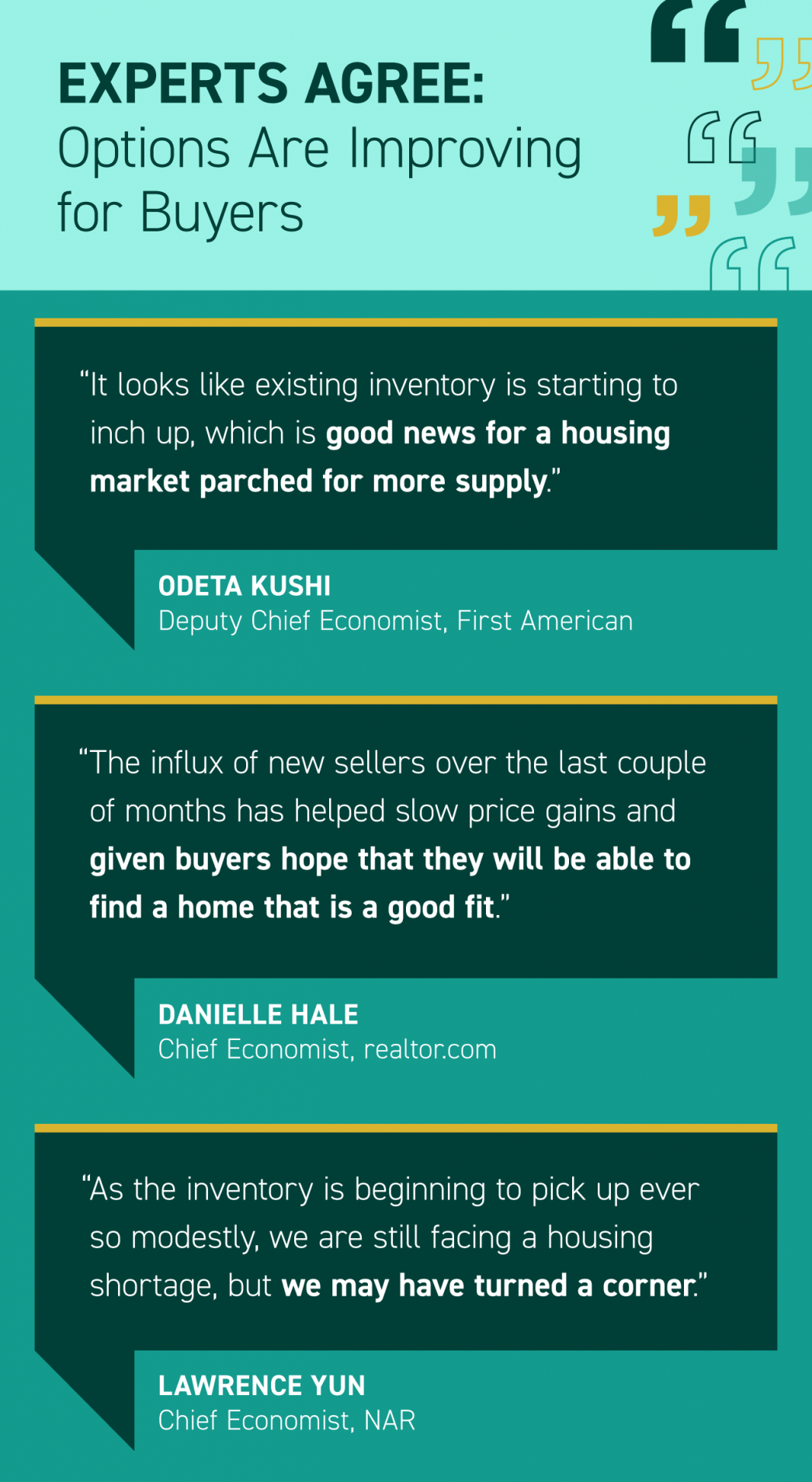 Experts Agree: Options Are Improving for Buyers header image.