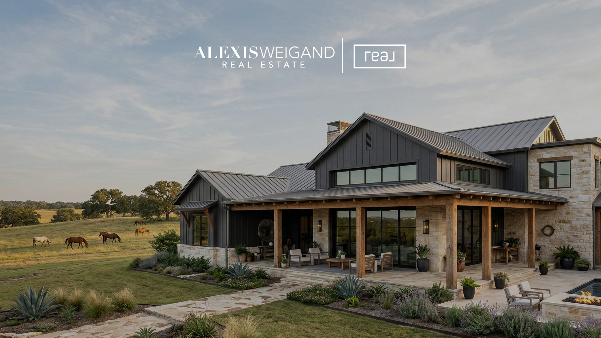 Luxury ranch-style home in Boerne TX with limestone exterior, metal roof, covered patio, and Texas Hill Country acreage in 78006.