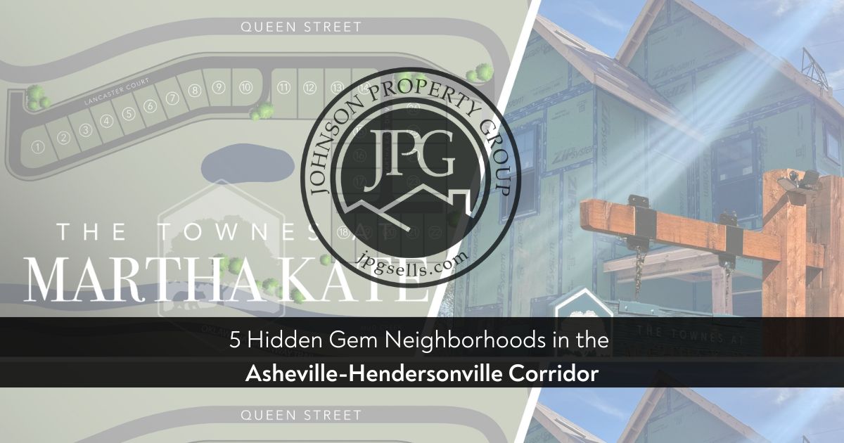 Logo for The Townes at Martha Kate as well as an image of The Townes at Martha Kate, Henderosnville, NC, entrance sign. 