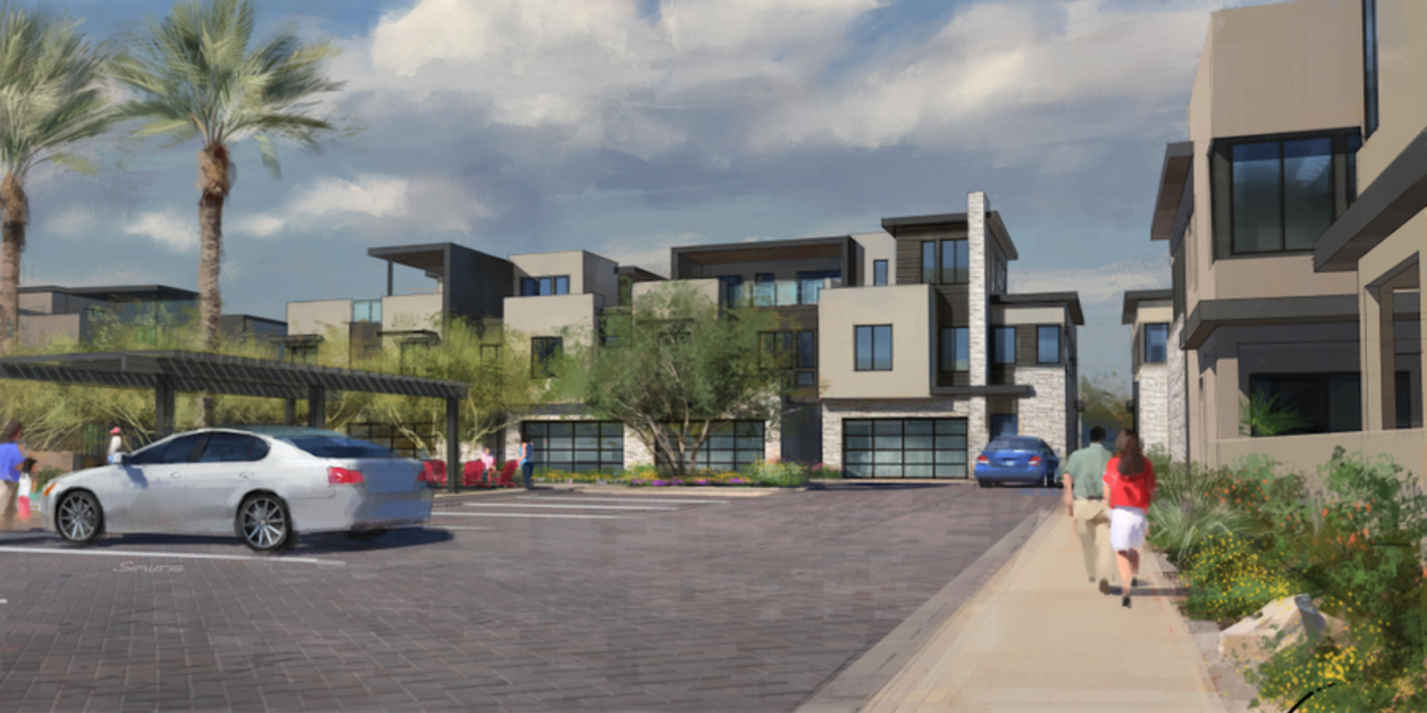 Toll Brothers files plans for new luxury townhomes at Scottsdale mixed-use campus header image.