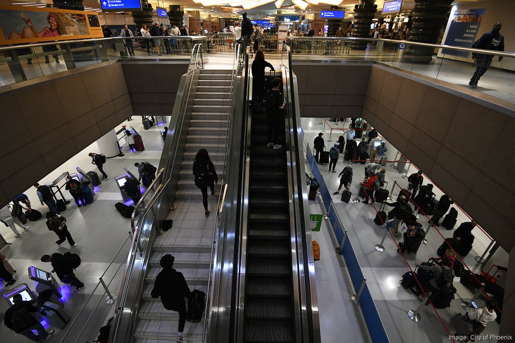 More flights, more travelers lifted Phoenix Sky Harbor to a record 2023 header image.