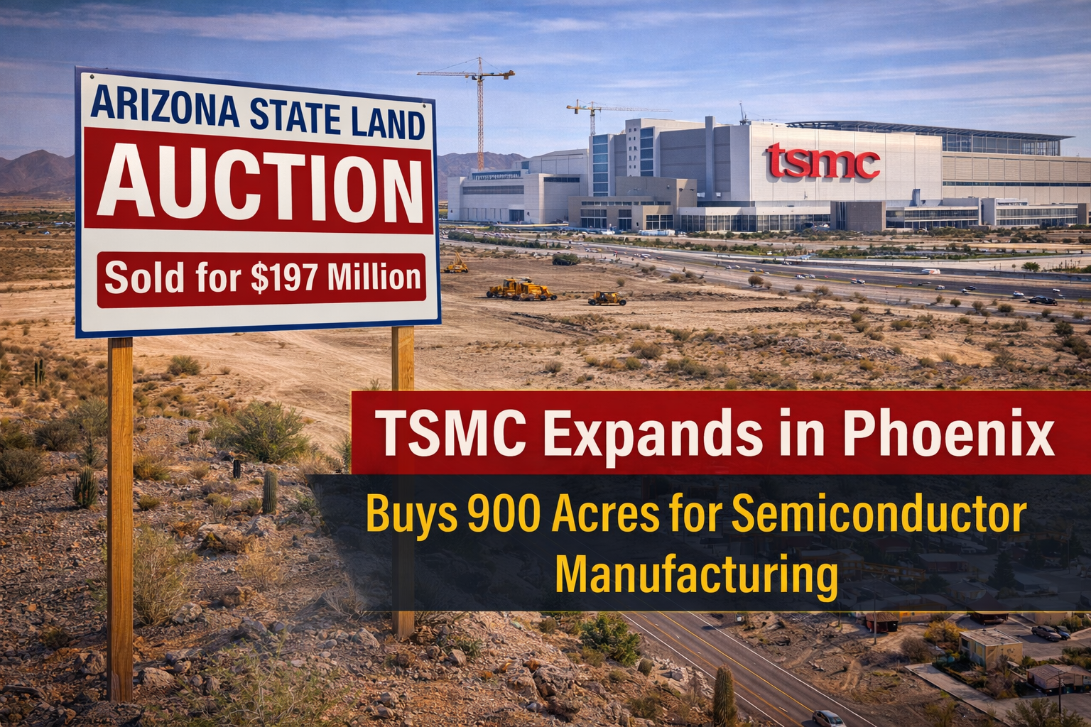 TSMC pays $197M for north Phoenix land to propel expansion header image.
