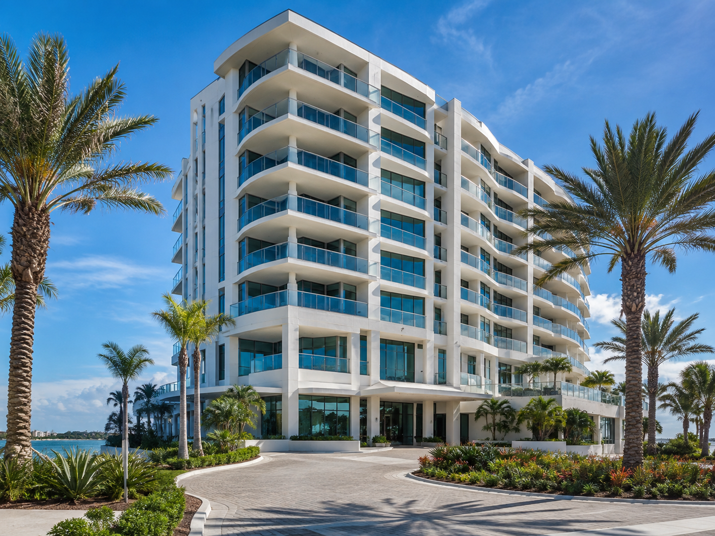 Modern Condo Building Overlooking the Intercostal Waterway in Clearwater Florida