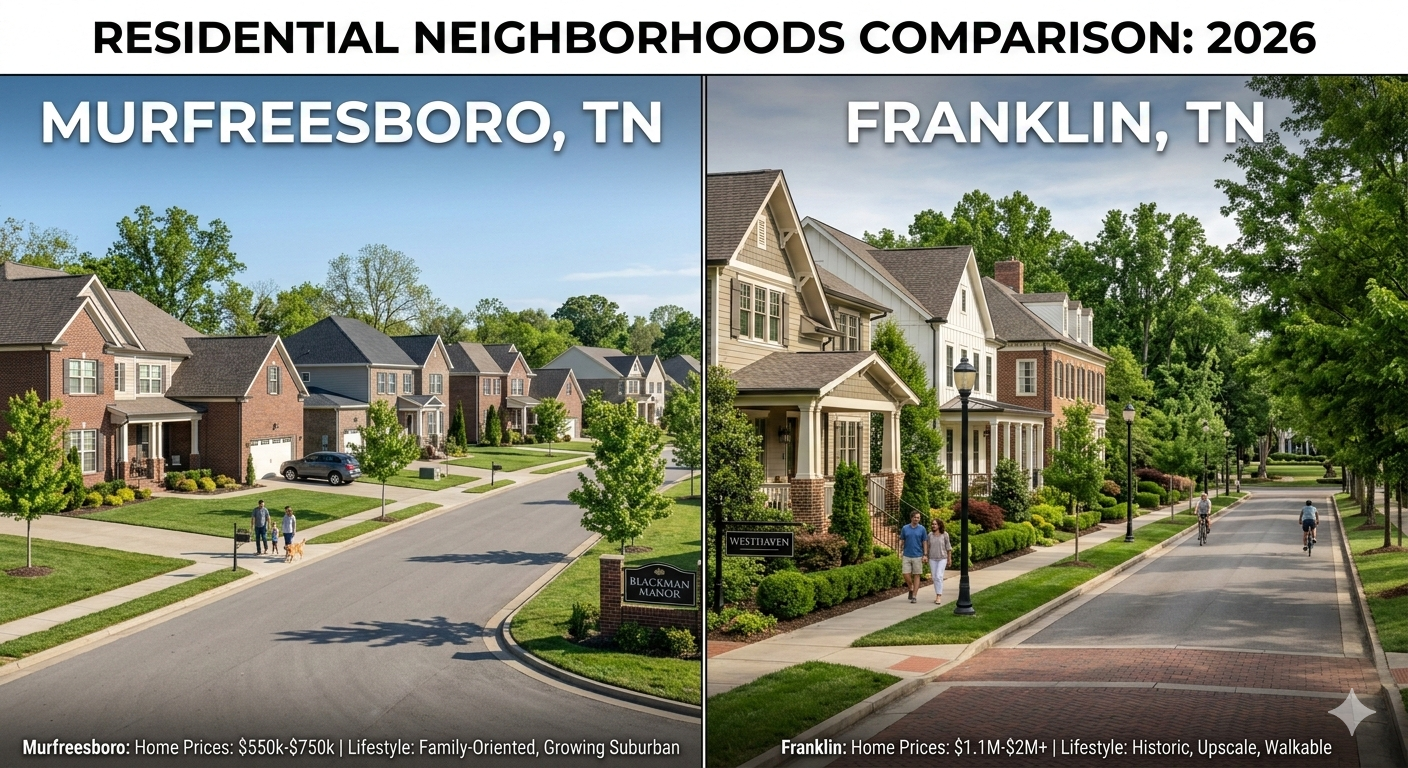 Living in Murfreesboro vs Franklin TN