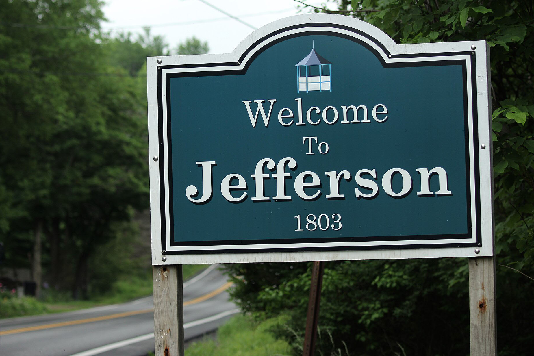 Scenic country road and rolling hills in Jefferson NY