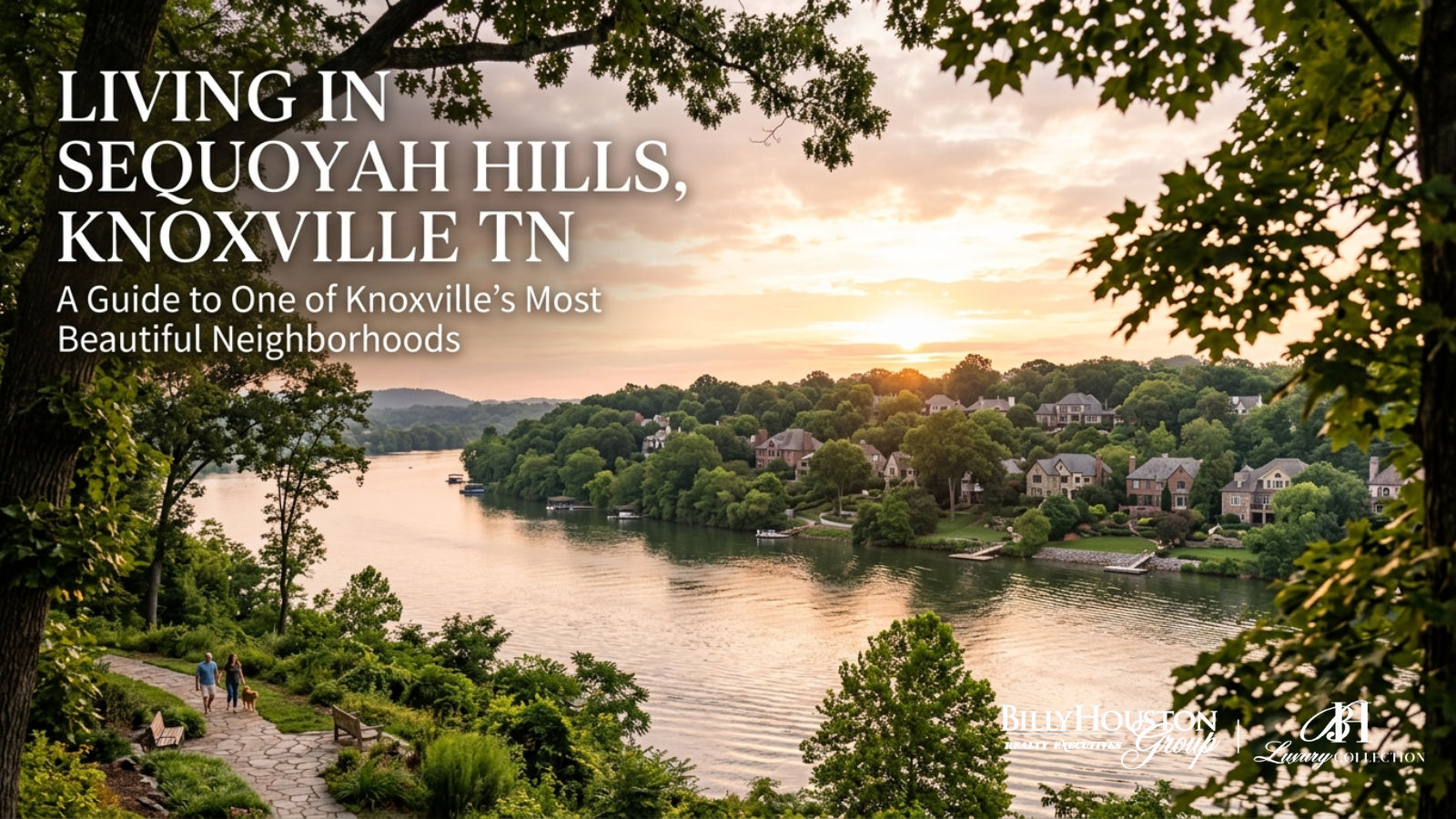 Scenic view of Sequoyah Hills neighborhood in Knoxville, Tennessee along the Tennessee River