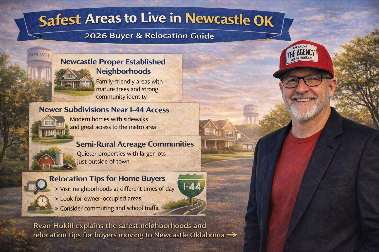 Ryan Hukill explains the safest neighborhoods and relocation tips for buyers moving to Newcastle Oklahoma