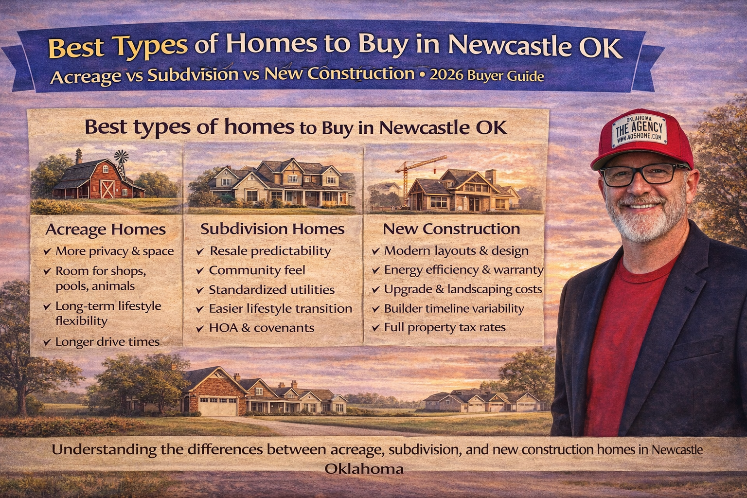 Ryan Hukill explains acreage vs subdivision vs new construction homes in Newcastle Oklahoma
