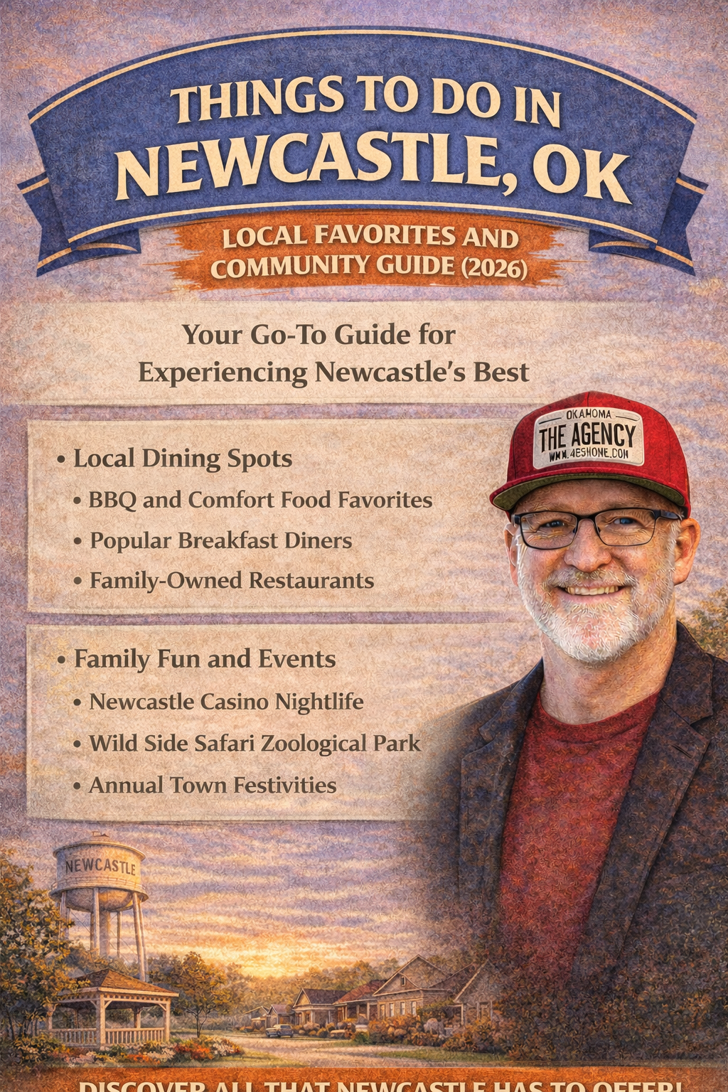 Ryan Hukill in a 2026 Newcastle Oklahoma community guide highlighting parks local food community events and weekend lifestyle