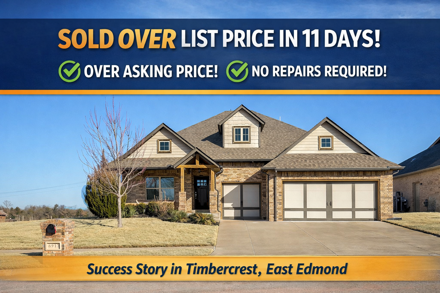 Timbercrest home in East Edmond that sold over list price in 11 days with no repairs