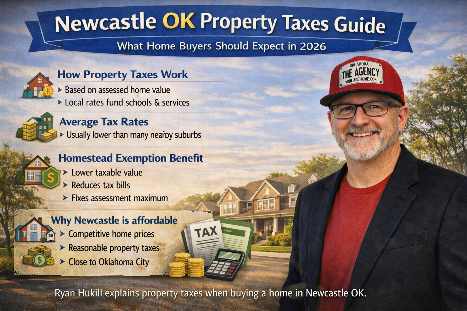 Newcastle Oklahoma property tax guide infographic for home buyers by Ryan Hukill