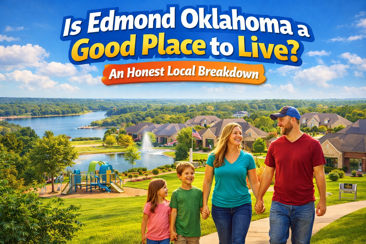 Edmond Oklahoma neighborhood showing family-friendly homes and parks