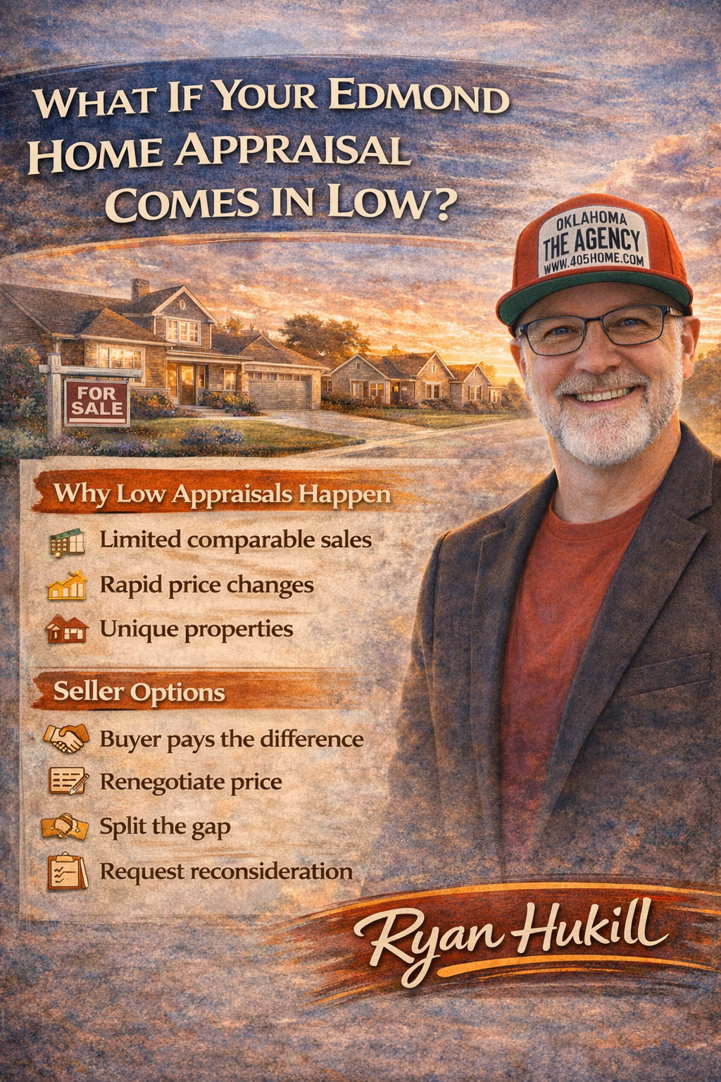 Edmond Oklahoma real estate infographic explaining what happens when a home appraisal comes in low