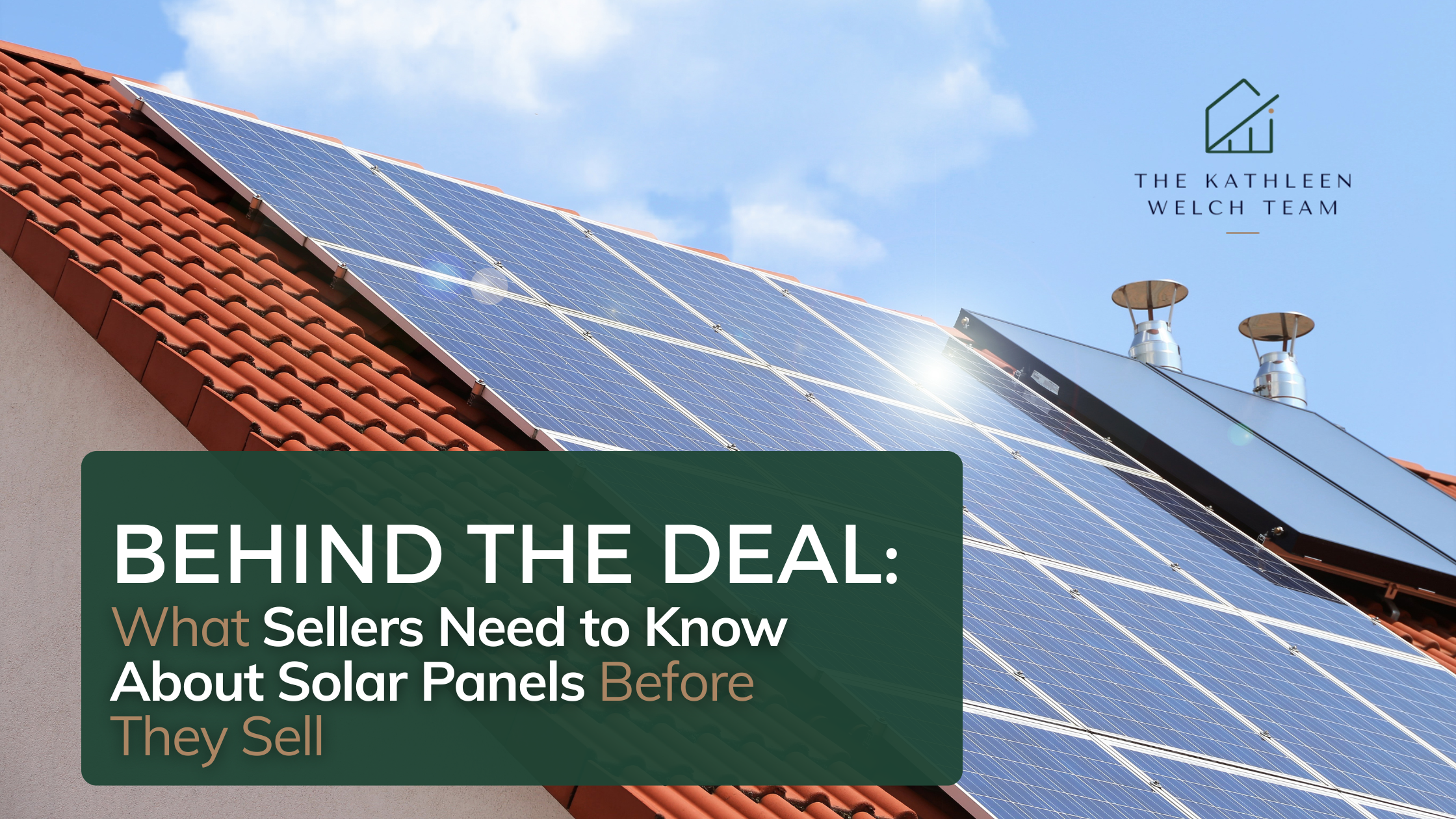 House with solar panels and text explaining what South Carolina sellers should know before listing a home with a solar energy system.