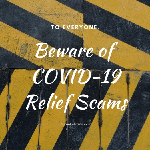 Beware of COVID-19 Relief Scams header image.