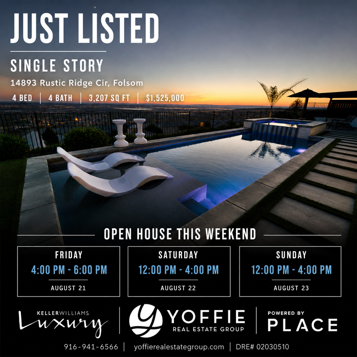 Russell Ranch Home for Sale | Folsom CA | Single-Story Pool Home with Panoramic Views header image.