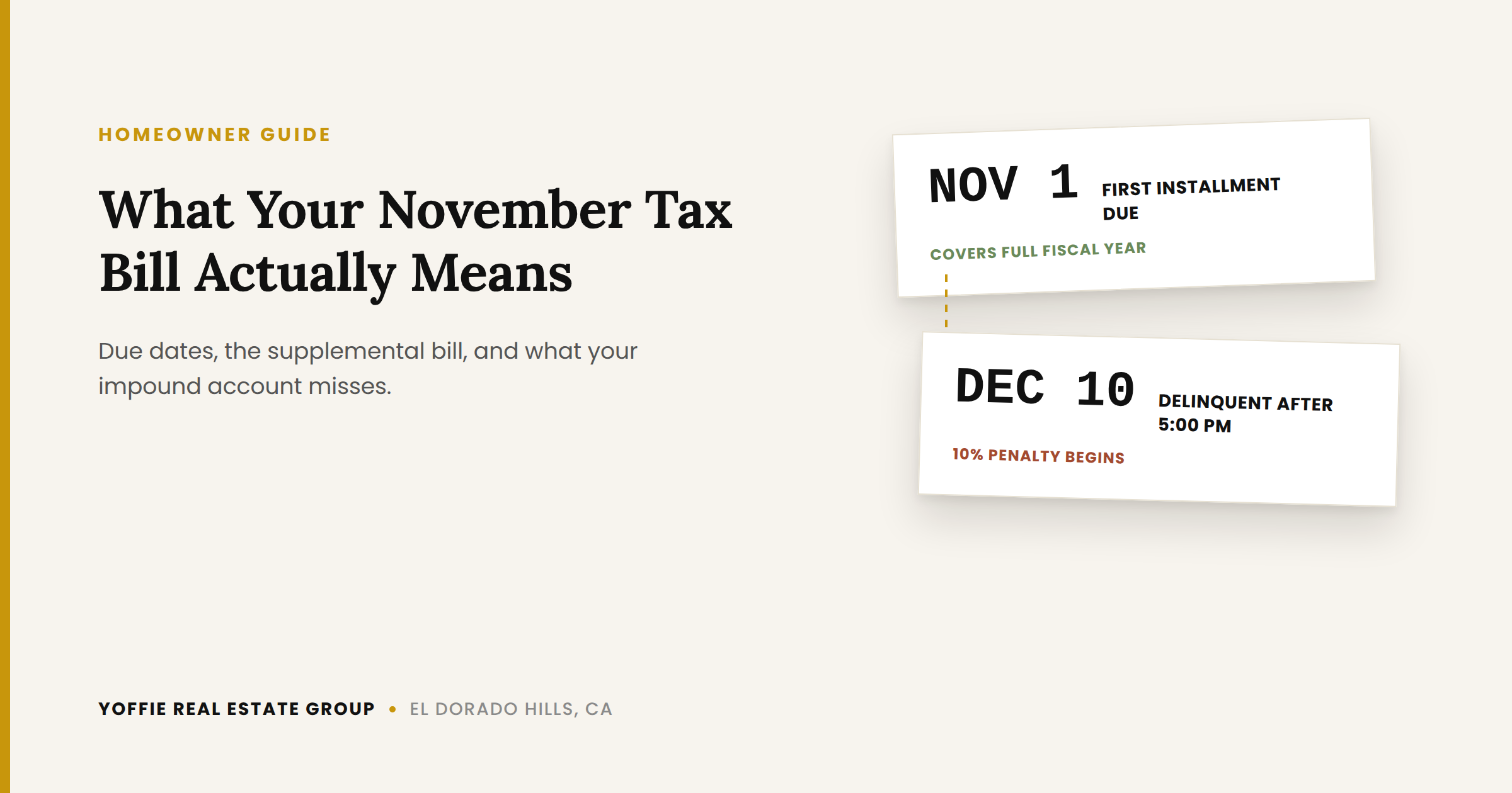 Image for what your november tax bills means to an El Dorado Hills homeowner