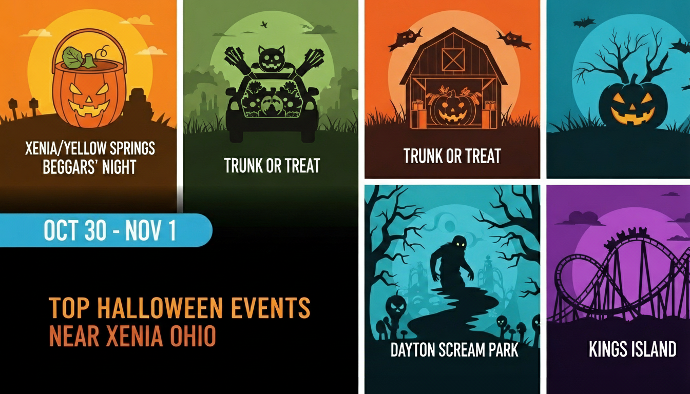 Top Halloween Events Near Xenia Ohio: Oct 30 to Nov 1 header image.