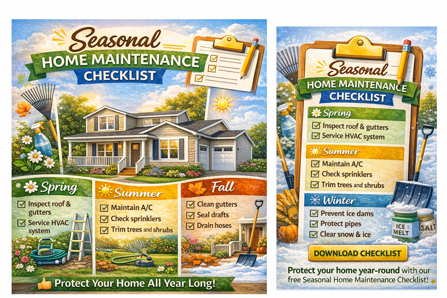 Seasonal Home Maintenance Checklist: Protect Your Home All Year Long header image.