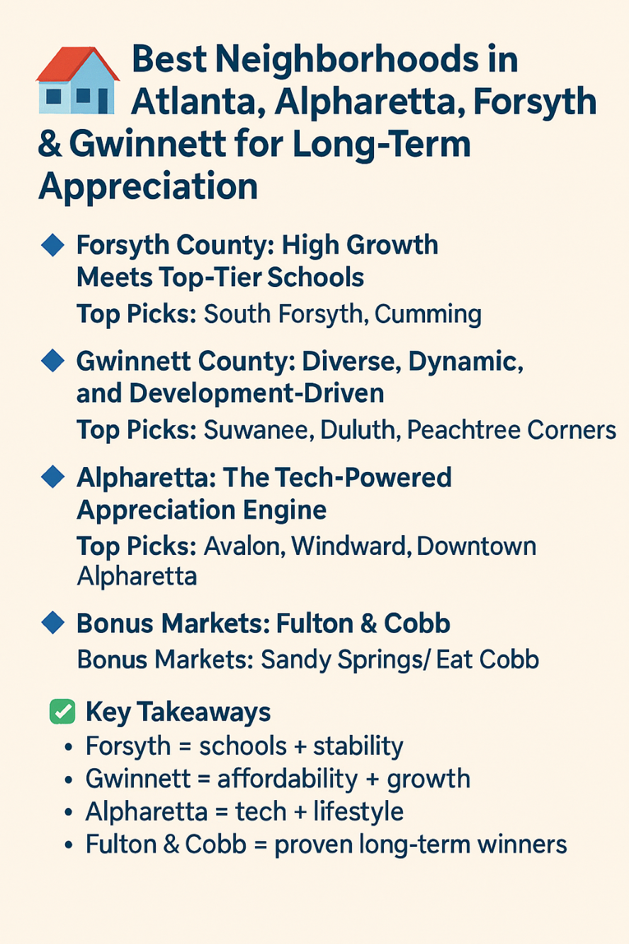 Best Neighborhoods in Atlanta, Alpharetta, Forsyth & Gwinnett