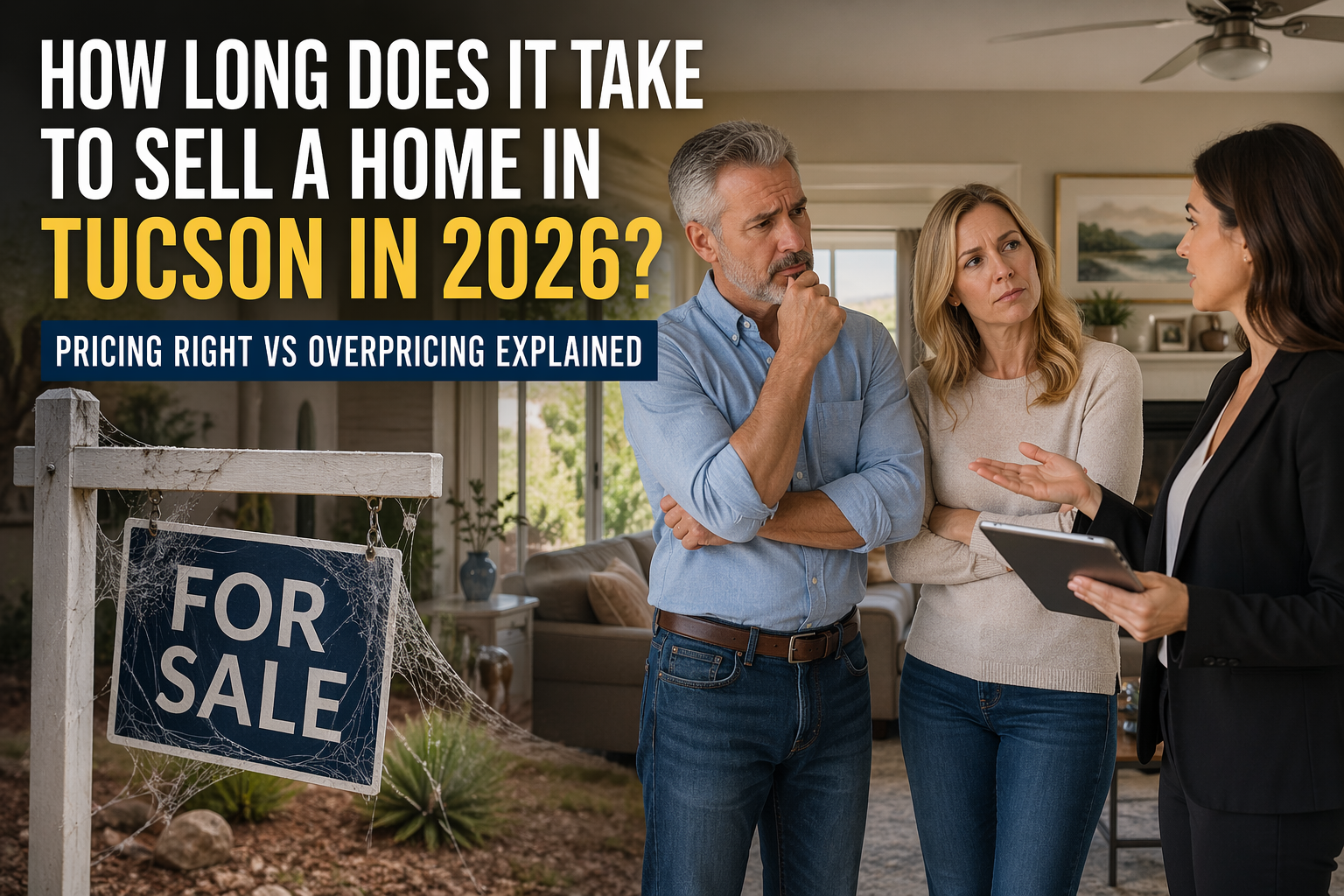 How Long Does It Take to Sell a Home in Tucson in 2026? Pricing Right vs Overpricing Explained header image.