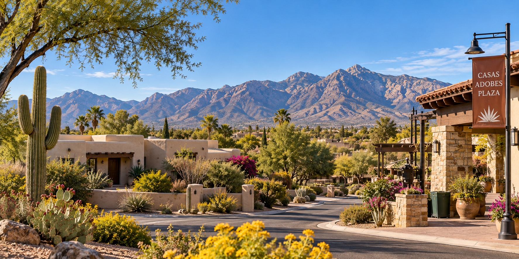 Casas Adobes combines housing from multiple development eras with established shopping, cultural destinations, neighborhood parks, and nearby desert recreation in north Tucson.