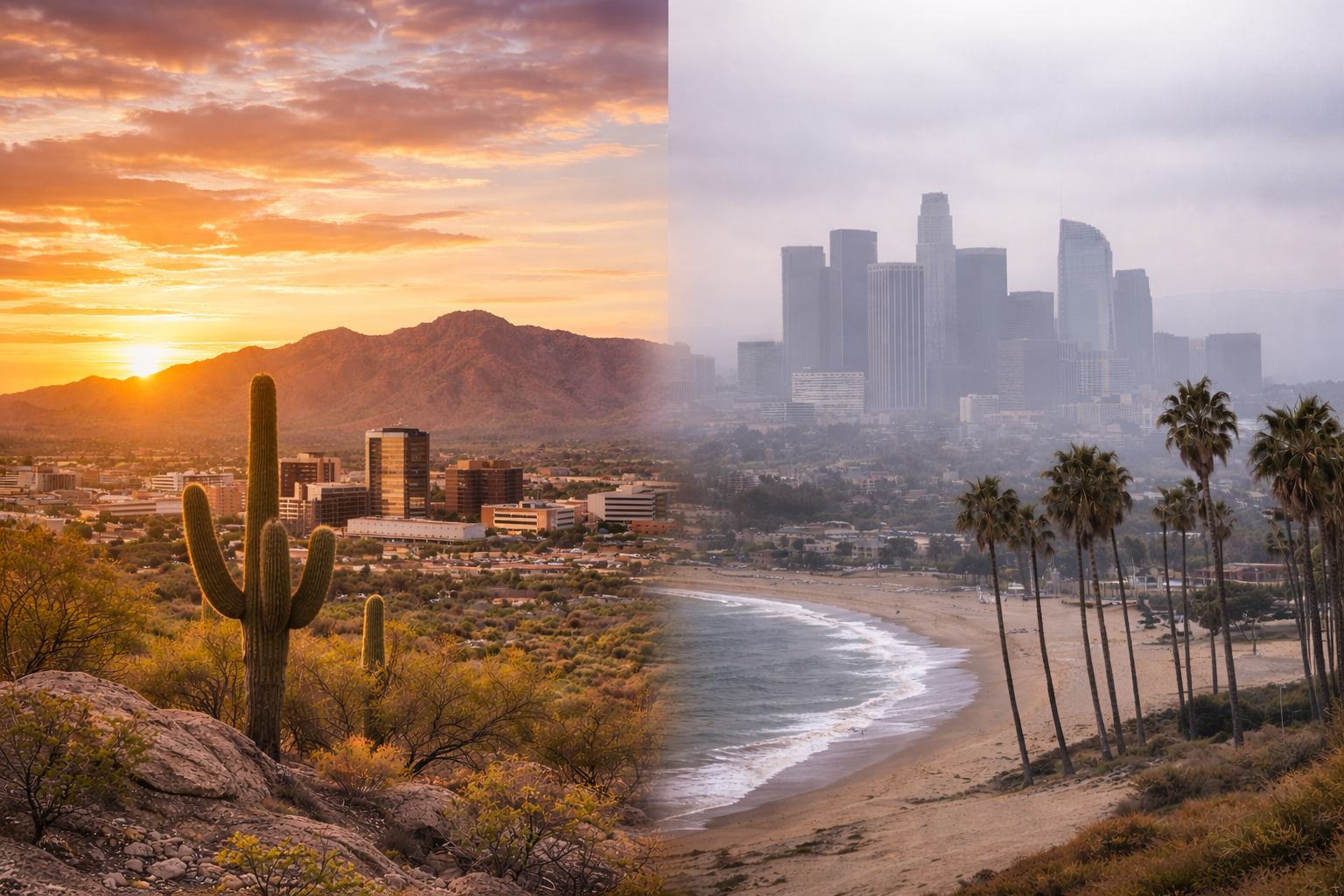 Retiring in Tucson, Arizona vs. Southern California: A Practical, Data-Driven Comparison header image.