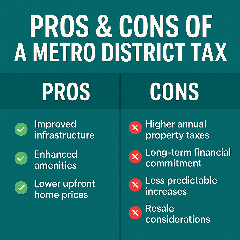 💡 Pros and Cons of a Metro District Tax in Colorado Real Estate header image.