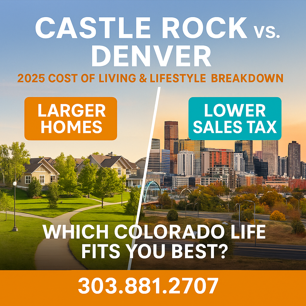 Castle Rock vs. Denver: A 2025 Cost of Living & Lifestyle Breakdown header image.