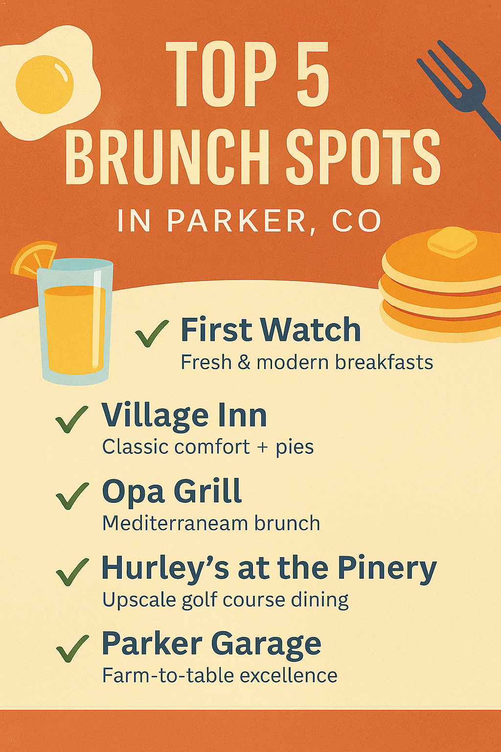 🥞 Top 5 Brunch Spots in Parker, CO: A 2025 Guide for Buyers and Sellers header image.