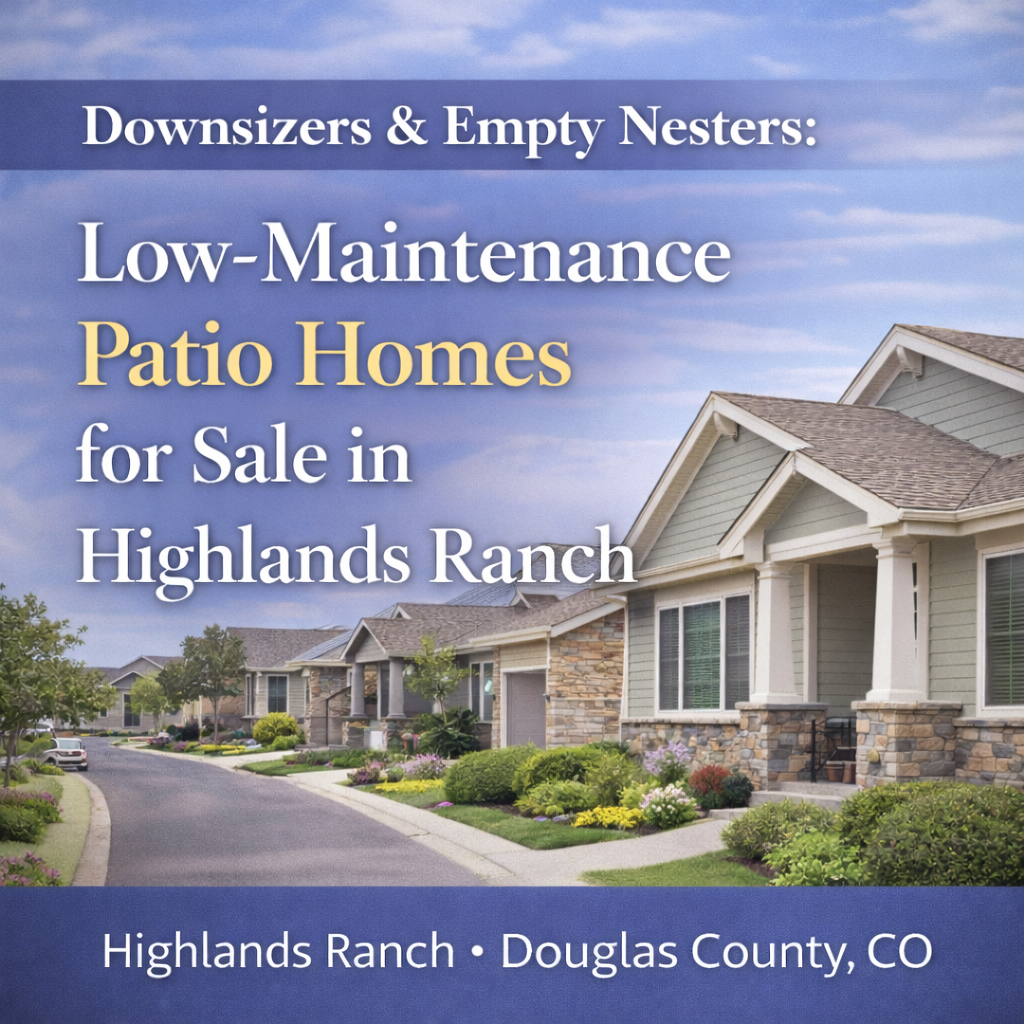 Simplify the Next Chapter: Low-Maintenance Patio Homes for Sale in Highlands Ranch header image.