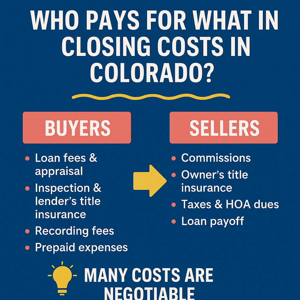 💰 Who Pays for What in Closing Costs in Colorado? A Guide for Buyers & Sellers header image.