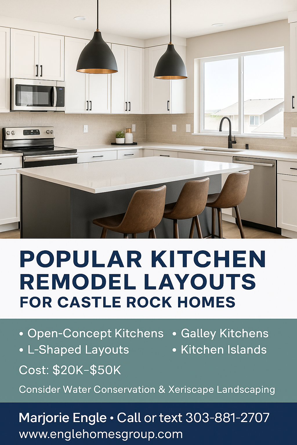 Popular Kitchen Remodel Layouts for Castle Rock Homes header image.