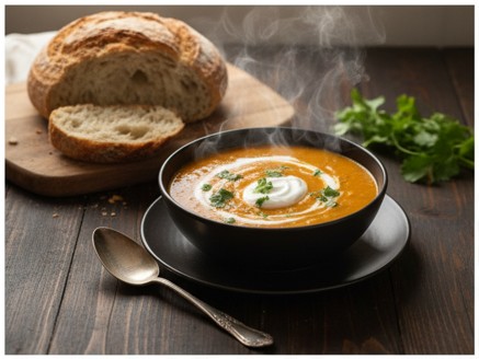Gordon Ramsay, spiced lentil soup, yogurt, cilantro