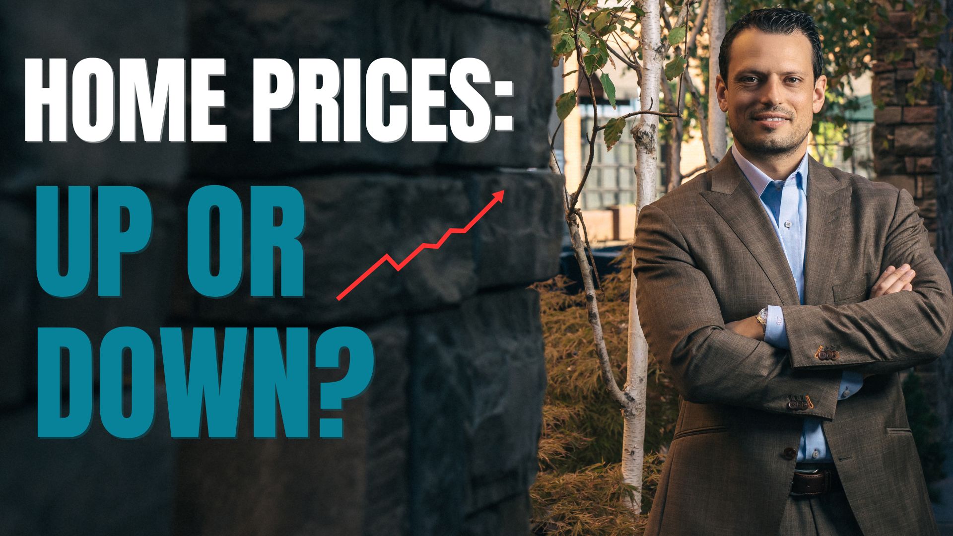 picture of zac with a graph asking if prices are up or down