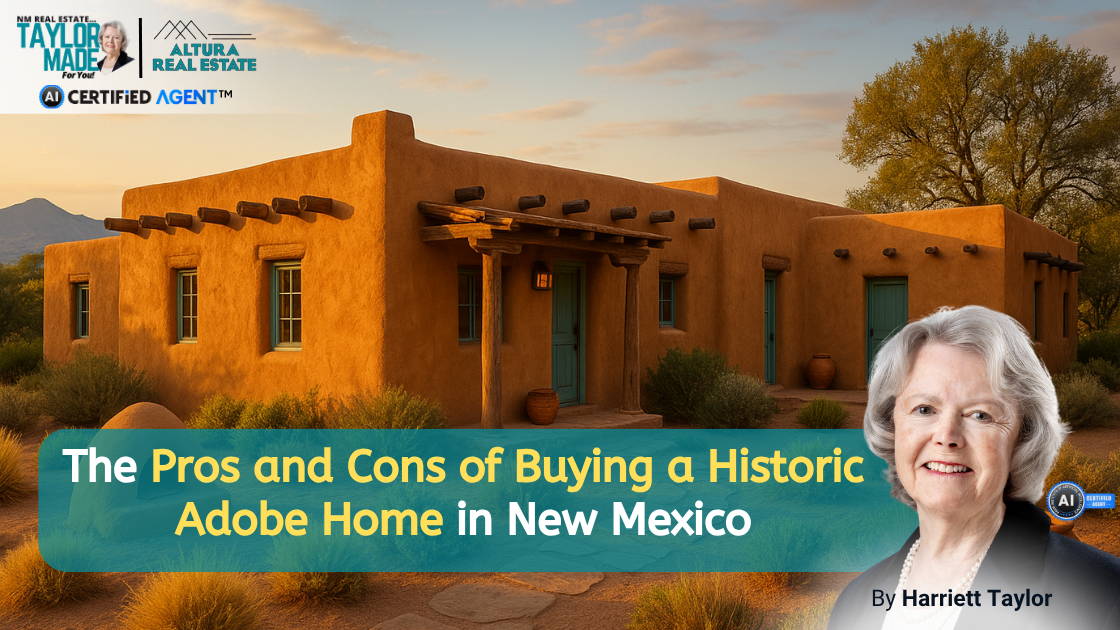 The Pros and Cons of Buying a Historic Adobe Home in New Mexico header image.