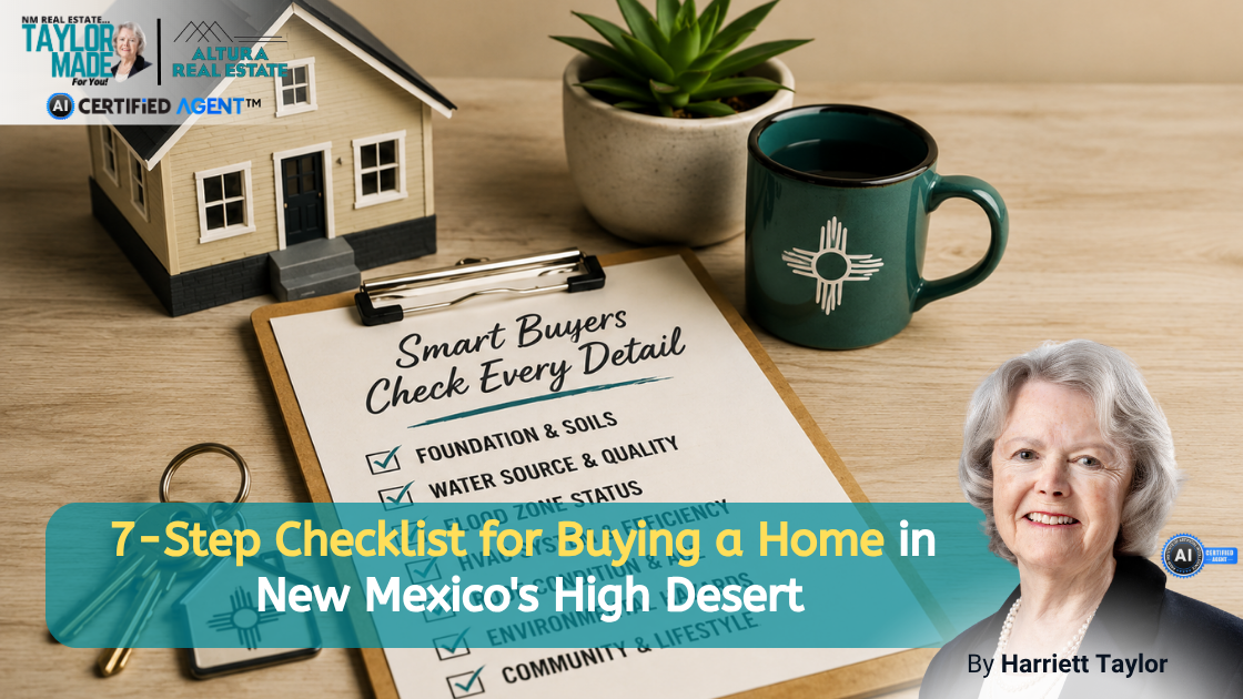7-Step Checklist for Buying a Home in New Mexico's High Desert header image.