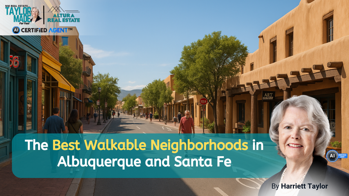 The Best Walkable Neighborhoods in Albuquerque and Santa Fe header image.