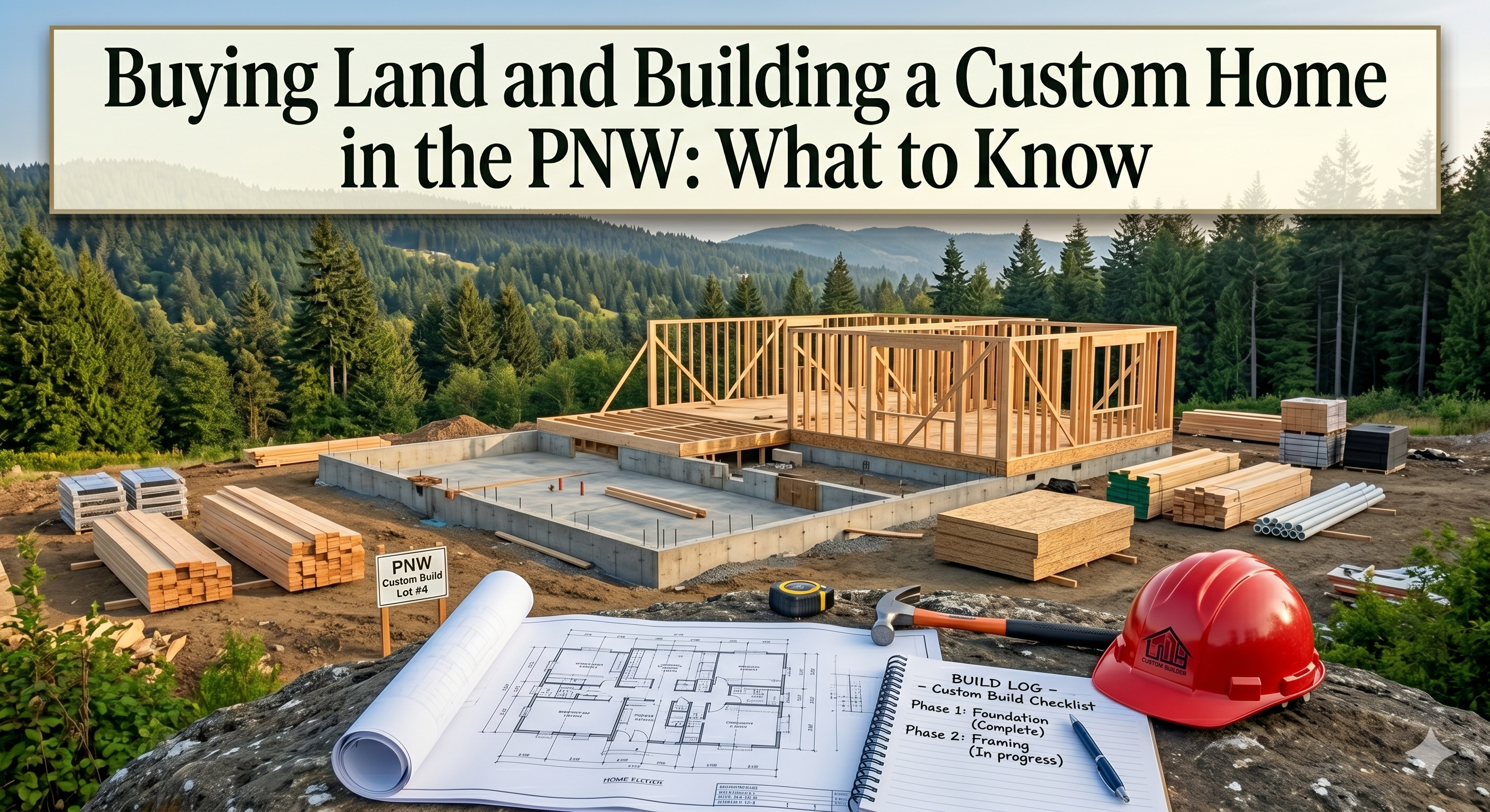 Buying Land and Building a Custom Home in the PNW: What to Know header image.
