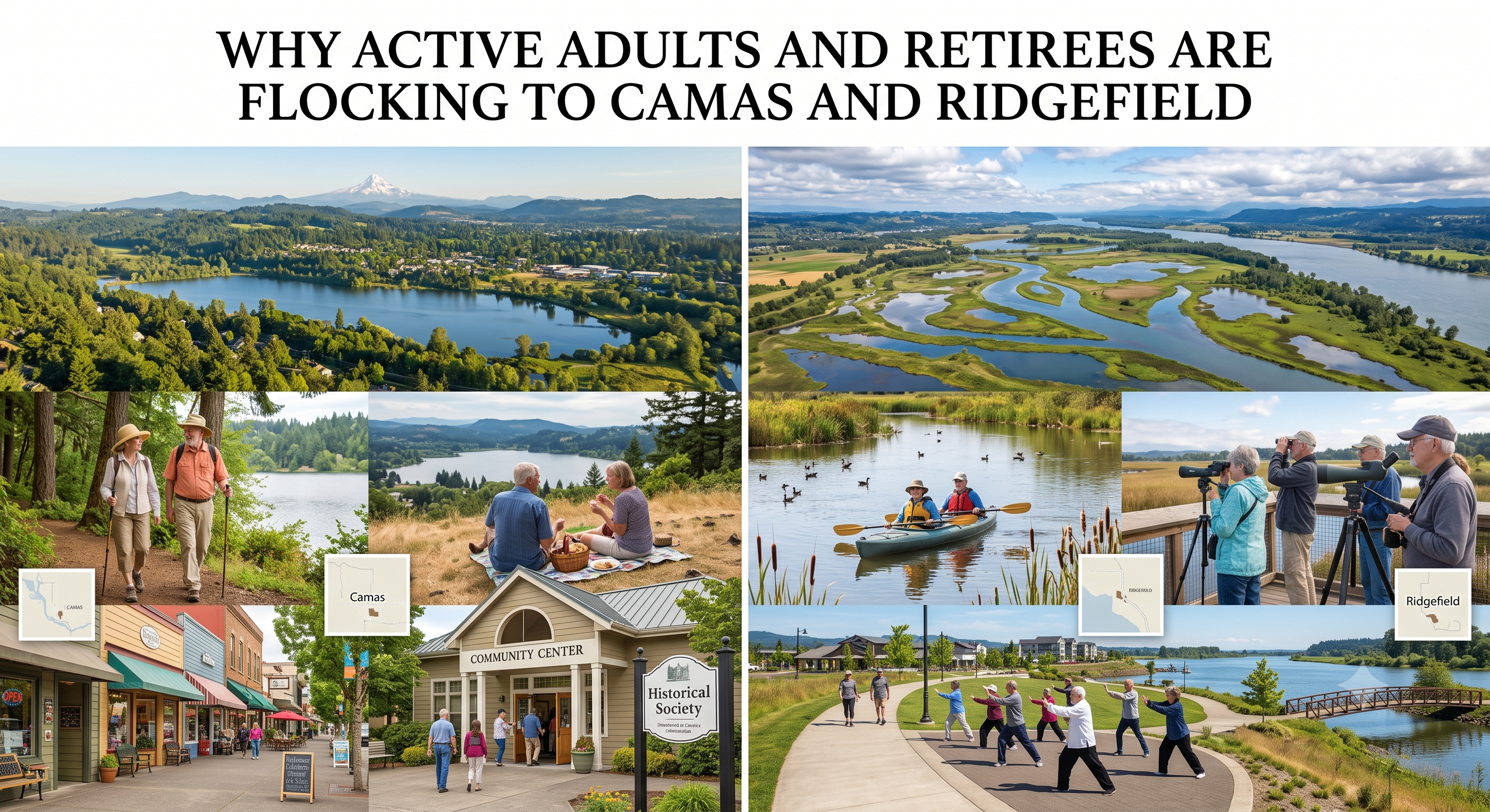 Why Active Adults and Retirees Are Flocking to Camas and Ridgefield header image.